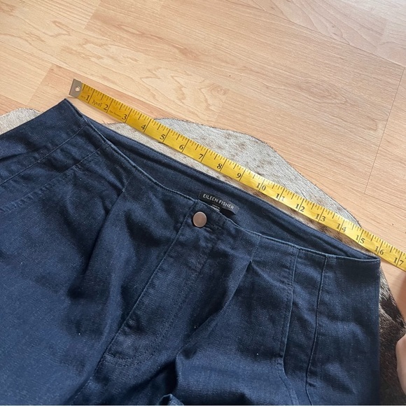EILEEN FISHER Organic Cotton Stretch Tapered Pant In Utility Blue Size 8 - Picture 9 of 11